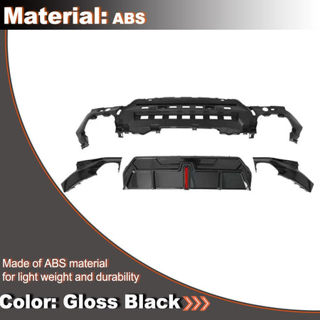 Gloss Black Rear Bumper Diffuser Compatible with BMW 2 Series G42 M Sport 2021-2023 ABS Lower Bumper Lip Spoiler Body Kit Fac
