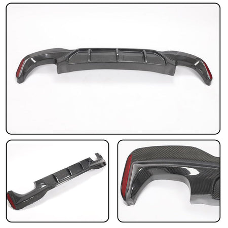 Carbon Fiber Rear Diffuser for BMW 5 Series G30 G38 M Sport 2018-2023 520i 530i 540i M Packet Auto Upper Bumper Lip Spoiler B