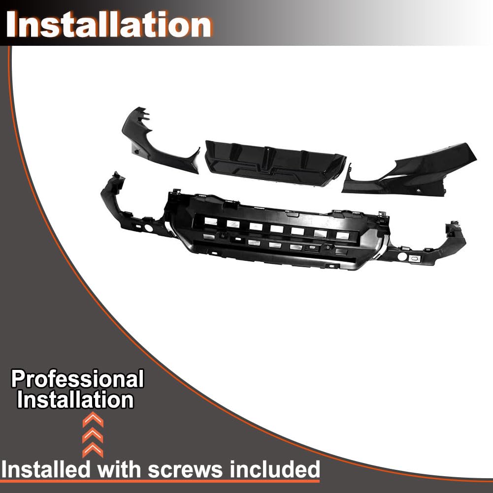 Gloss Black Rear Bumper Diffuser Compatible with BMW 2 Series G42 M Sport 2021-2023 ABS Lower Bumper Lip Spoiler Body Kit Fac