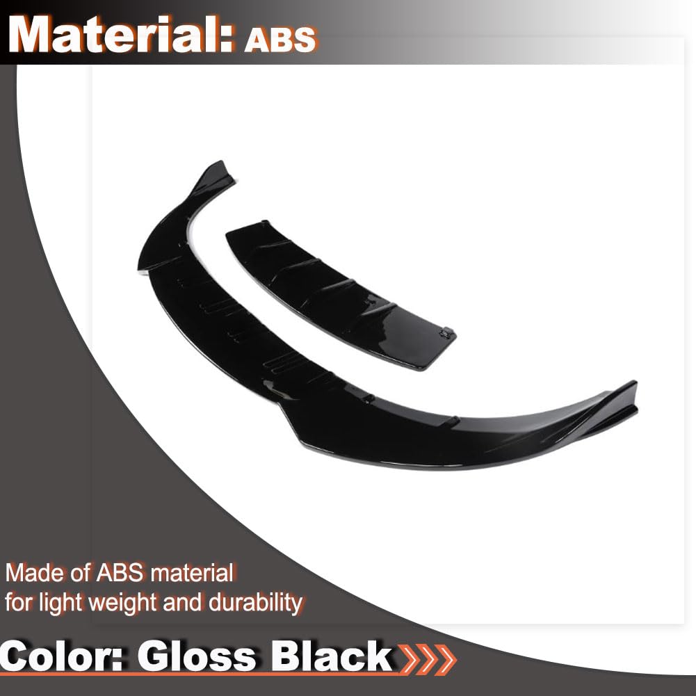 Gloss Black Front Bumper Lip Splitters for Porsche Taycan 2019-2025 | ABS Front Chin Spoiler Splitter Protector Auto Parts An