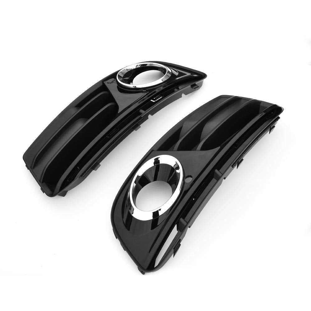 Gloss Black Fog Light Cover Trim Compatible with Audi Q5 2013-2015 ABS Gloss Black Front Bumper Chrome Lower Grille Car Acces