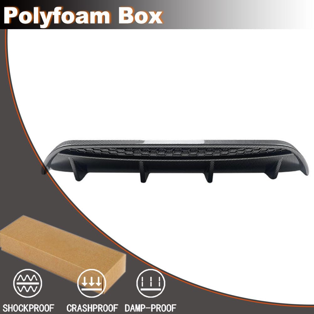 Carbo Look Rear Diffuser for Alfa Romeo Stelvio Sport Utility 2017-2023 ABS Lower Bumper Lip Spoiler Body Kit Factory Outlet