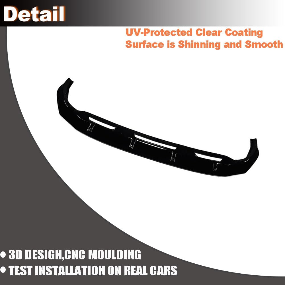 Gloss Black Front Lip for Audi Q8 SQ8 Sline Sport Utility 4-Door 2019-2023 | ABS Plastic Front Chin Spoiler Splitter Protecto