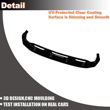 Gloss Black Front Lip for Audi Q8 SQ8 Sline Sport Utility 4-Door 2019-2023 | ABS Plastic Front Chin Spoiler Splitter Protecto
