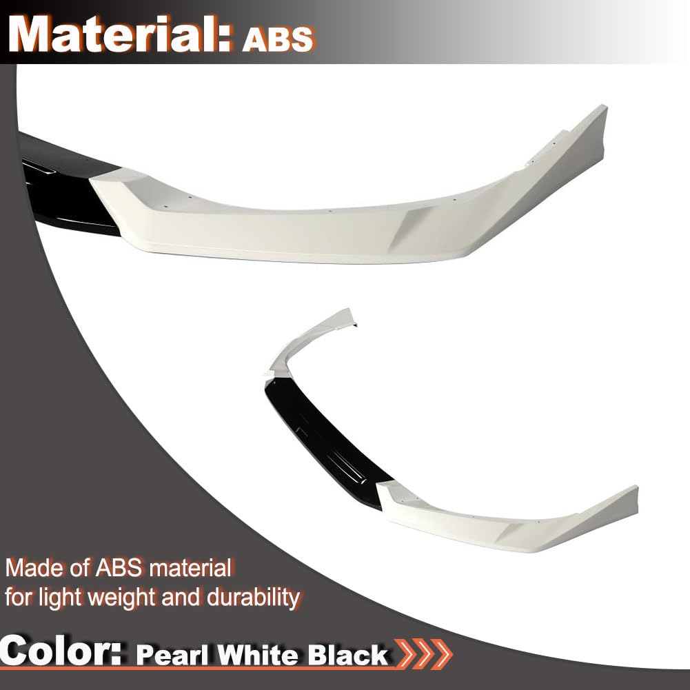 Pearl White Black Front Lip for Honda Civic Sedan & Hatchback 2025 2026 ABS | Air Dam Chin Spoiler Diffuser Guard Protector B