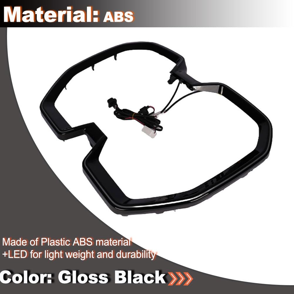 iX Front Bumper Kidney Grille Frame for BMW iX xDrive50 M60 2022-2025 | ABS Gloss Black Grille Outer Frame W/LED
