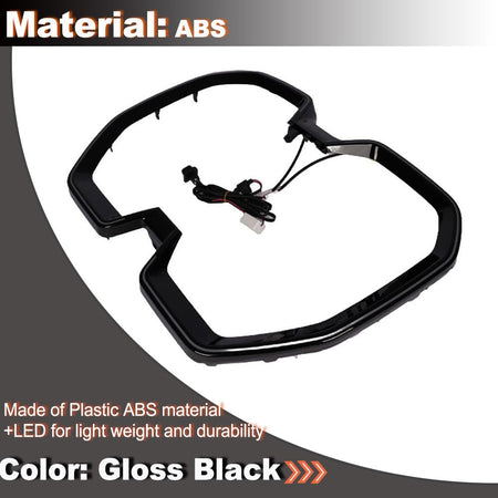 iX Front Bumper Kidney Grille Frame for BMW iX xDrive50 M60 2022-2025 | ABS Gloss Black Grille Outer Frame W/LED