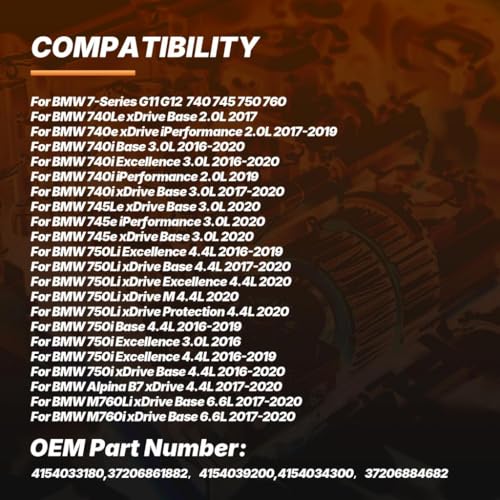 MCACAR KIT Air Suspension Compressor Pump with Valve Block Compatible with BMW 7 Series G11 G12 740i 750i 760i 2016-2019 3720