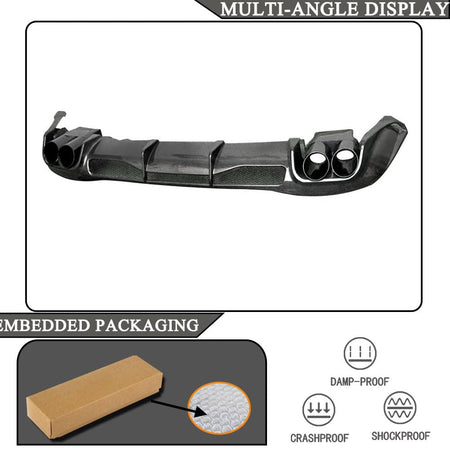 Carbon Fiber Rear Bumper Diffuser for Mercedes-Benz S Class W223 S450L S500 S580 Sedan 4-Door 2021-2025 Lower Bumper Lip Diff