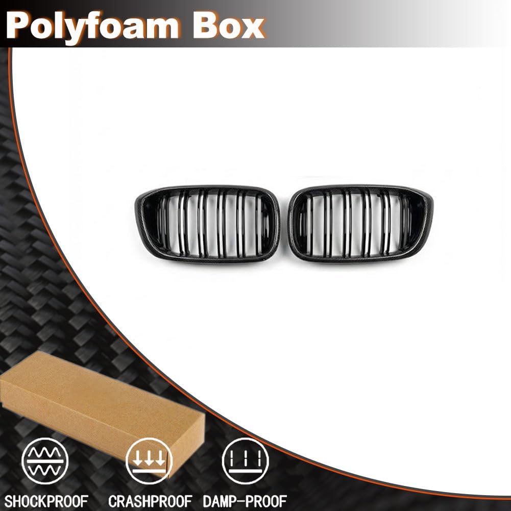Carbon fiber Front Kidney Grille Racing Grill Compatible with BMW X3 G01 X4 G02 X3M F97X4M F98 2019-2022 Front Hood Grille Co