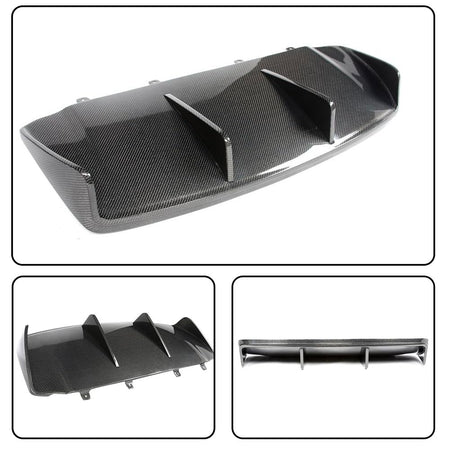 Dry Carbon Fiber Rear Diffuser Compatible with Porsche Taycan 4S Base Sedan 4-Door 2019-2024 Auto Rear Lower Bumper Lip Spoil