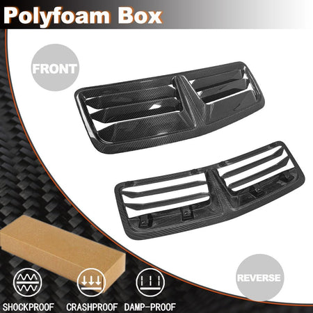 Real Carbon Fiber Front Hood Vents Cover Fit for Ford Mustang S650 GT Dark Horse 2024-2025 Replacement Style Engine Hood Air 