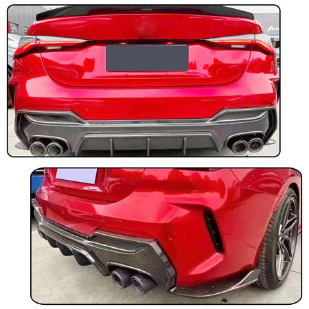 Real Carbon Fiber Rear Diffuser Lip for BMW 4 Series G22 G23 430i M440i M-Sport 2-Door 2021-2025 Lower Bumper Lip Spoiler Bod