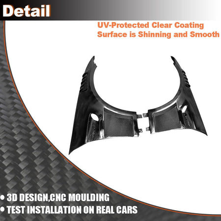Half Carbon Fiber Side Fender Vent Trim for BMW 3 Series E92 E93 M3 2Door 2006-2011 Front Air Intake Scoop Cover Trim 1Pair F
