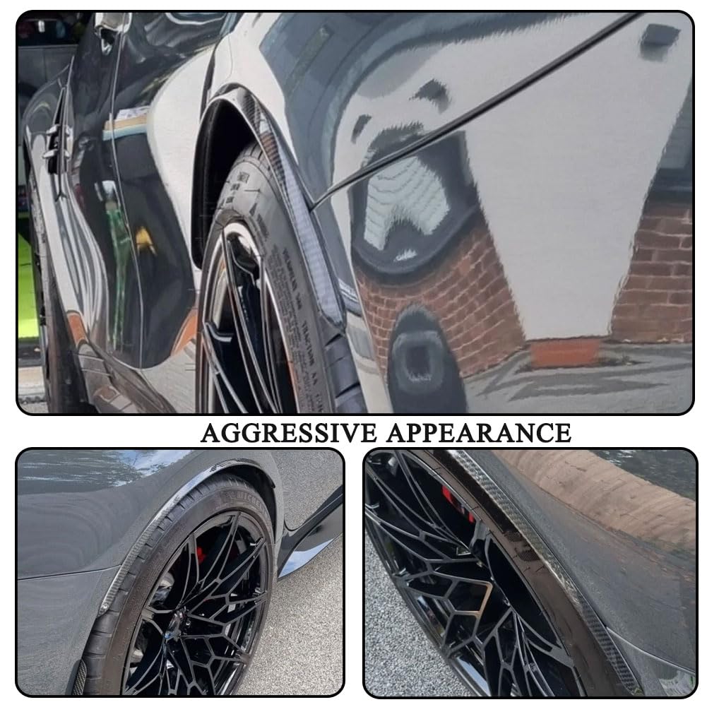 Carbon Fiber Rear Wheel Arch Fender Flare for BMW G80 M3 2021-2024 | Wheel Eyebrow Arch Trim Lips Fender Flares Protector Fac