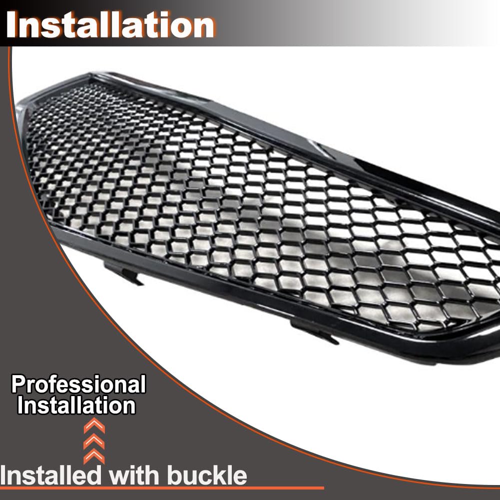 Gloss Black Front Bumper Hood Grille Compatible with Honda Accord Acura TSX 2006-2018 Front Kidney Grille