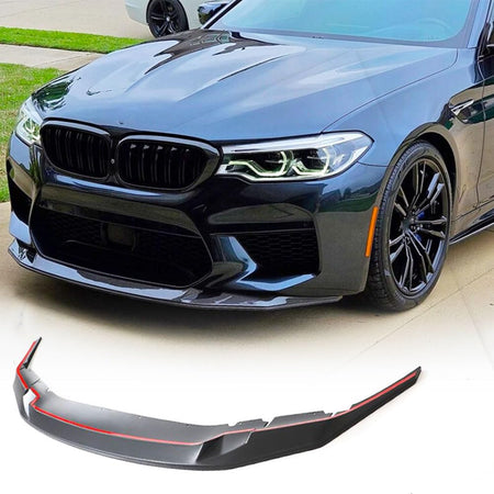 Matte Black Front Bumper Lip Splitters for BMW 5 Series F90 M5 2018-2020 | Fiberglass Front Chin Spoiler Splitter Protector A