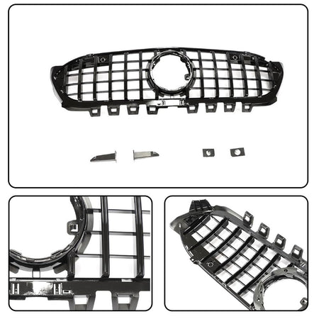 W177 Front Grille Compatible with Mercedes-Benz A Class W177 A200 A220 A250 2019-2020 ABS Auto Bumper Kidney Grill Cover Body