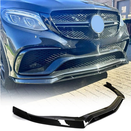 Gloss Black Front Bumper Lip for Benz GLE63 AMG 2015-2018 | MCARCAR KIT For Mercedes Fiberglass AMG Sport Utility Front Chin 