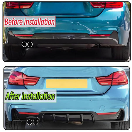 Gloss Black ABS Rear Diffuser for BMW F32 F33 F36 M Sport 2014-2020 | 420i 428i 435i 440i Lower Bumper Lip Spoiler Body Kit F