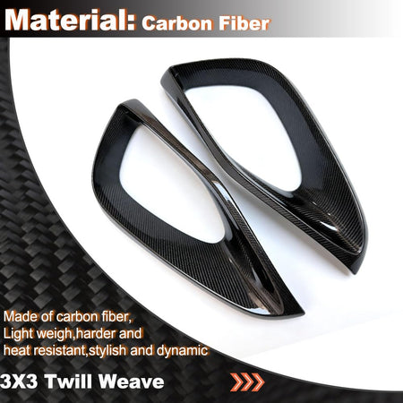 Carbon Fiber Front Bumper Air Vent Cover Fins fits for Mercedes Benz C217 S63 AMG 2018-2023 Fog Lamp Grill Cover Protector Bu