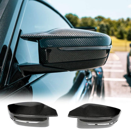 Dry Carbon Fiber Mirror Cover Compatible with BMW 3 4 Series G80 M3 G82 G83 M4 2021-2022 2D 4D Replacement Style Rearview Mir