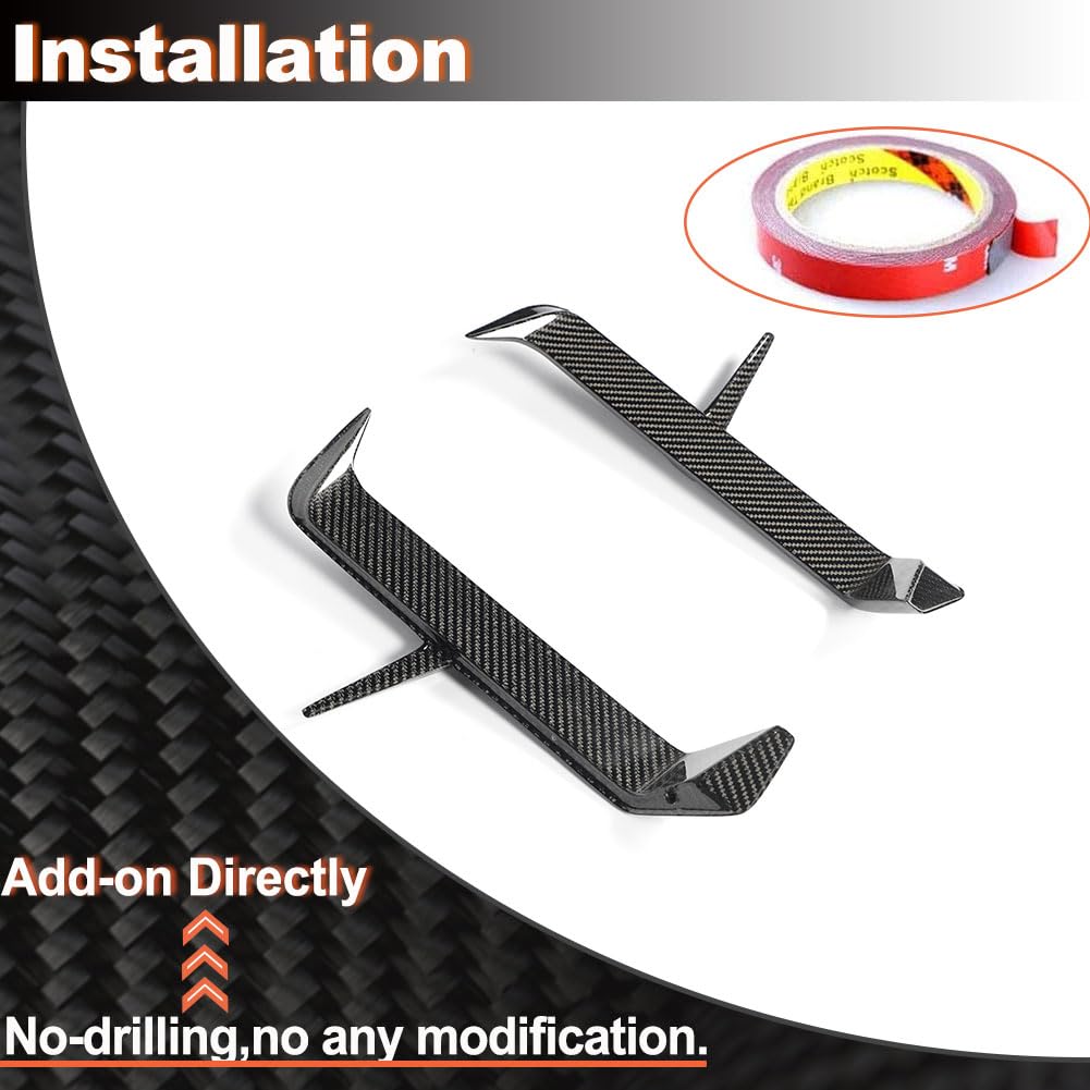 G90 M5 Full Carbon Fiber Rear Vent Cover Compatible with BMW G90 M5 2025-2026 Rear Bumper Side Vent Canard Covers Factory Out