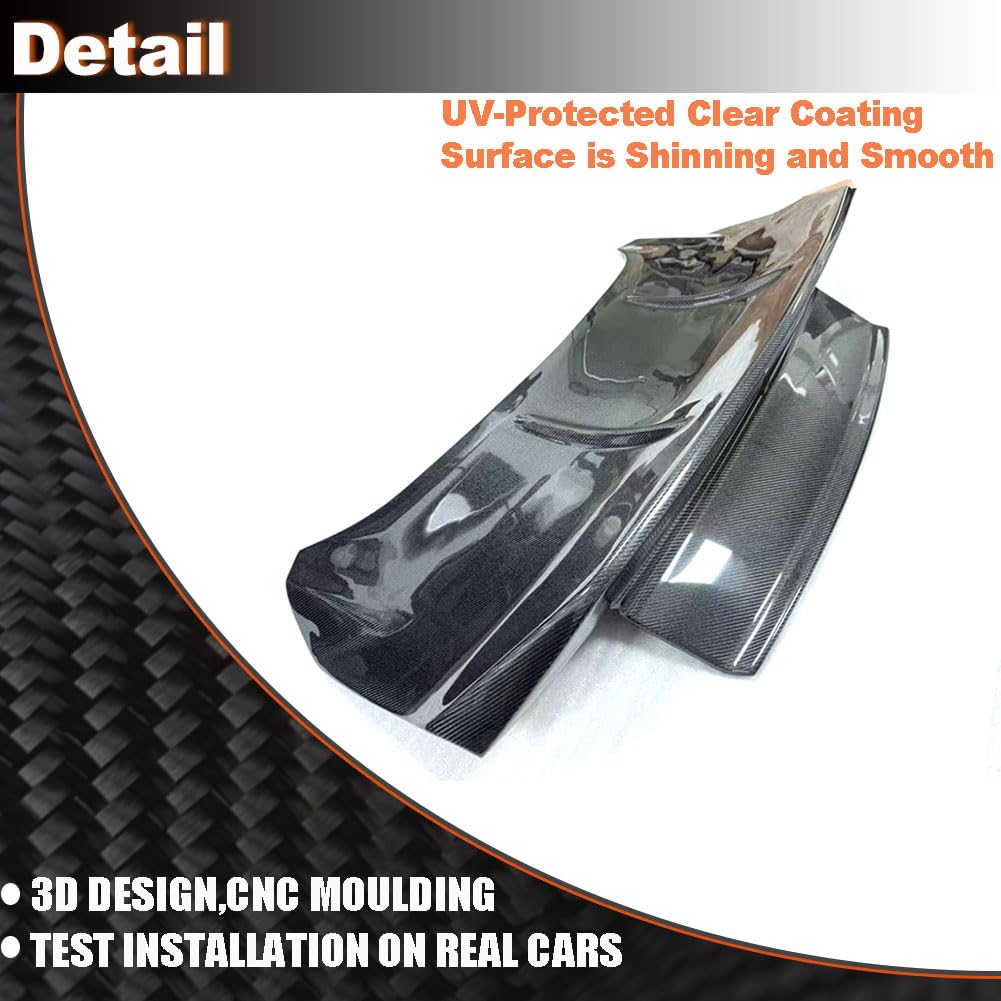 Carbon Fiber Rear Trunk Lid Cover Compatible with Ford Mustang 2018-2022 Replacement Rear Trunk Spoiler Boot Panel Cover Trim