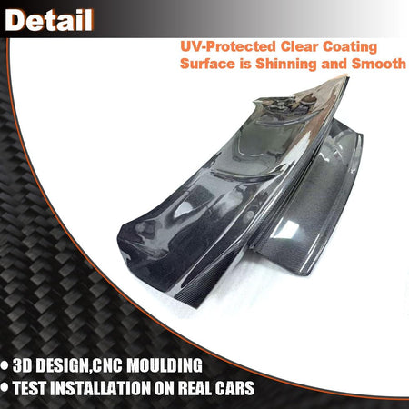 Carbon Fiber Rear Trunk Lid Cover Compatible with Ford Mustang 2018-2022 Replacement Rear Trunk Spoiler Boot Panel Cover Trim