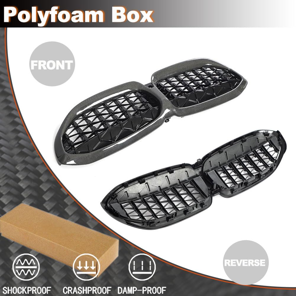 Real Carbon fiber Front Grill for BMW 3 Series G20 Sedan 330i M340i 2019-2022 Front Hood Grill Grille Cover Front Bumper Kidn
