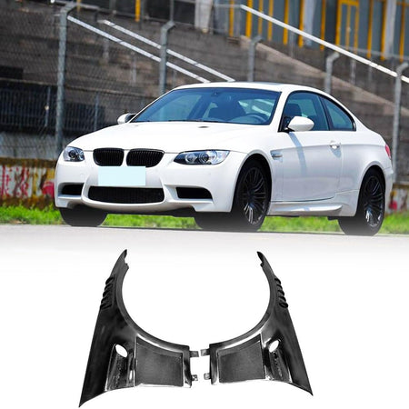 Half Carbon Fiber Side Fender Vent Trim for BMW 3 Series E92 E93 M3 2Door 2006-2011 Front Air Intake Scoop Cover Trim 1Pair F