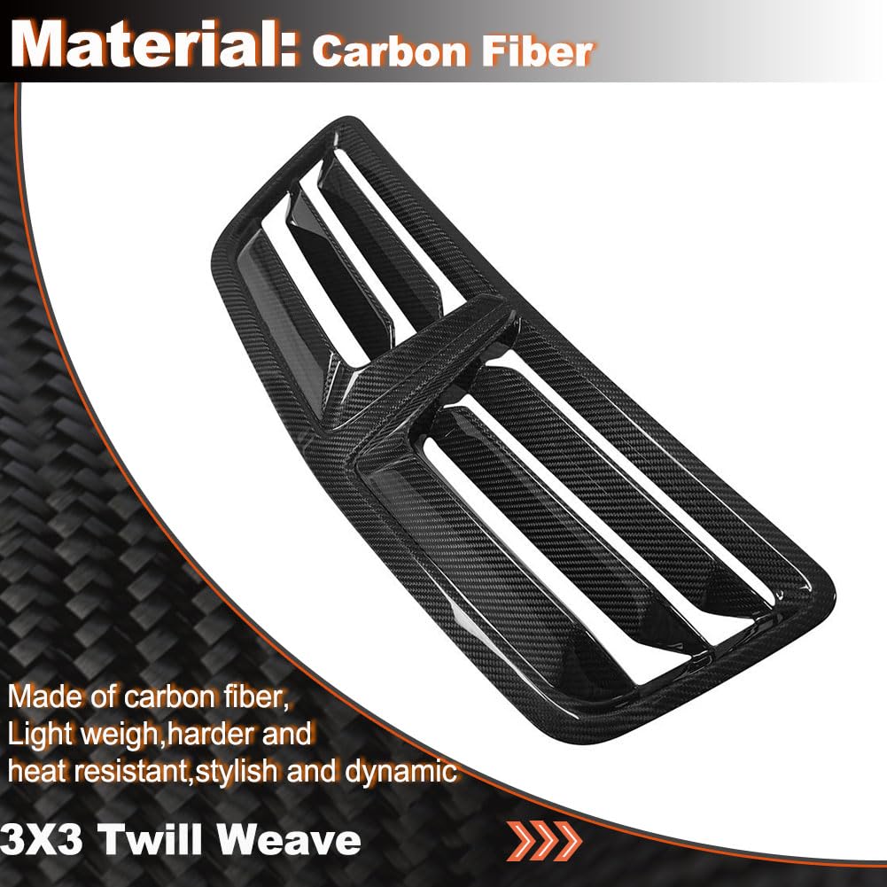 Real Carbon Fiber Front Hood Vents Cover Fit for Ford Mustang S650 GT Dark Horse 2024-2025 Replacement Style Engine Hood Air 