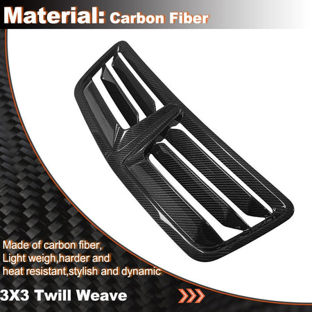 Real Carbon Fiber Front Hood Vents Cover Fit for Ford Mustang S650 GT Dark Horse 2024-2025 Replacement Style Engine Hood Air 