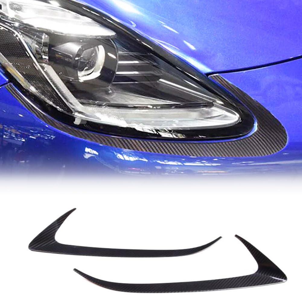 Carbon Fiber Headlight Eyelid Covers Compatible with Maserati Grecale Sport Utility 4-Door 2022-2023 Front Headlamp Eyebrows 