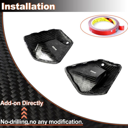 Dry Carbon Fiber Front Bumper Air Intake Vent Covers Compatible with BMW 5-Series I5 G60 530i 540i 2023-2025 Front Duct Trim 