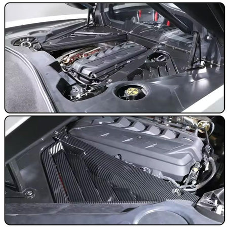ABS Engine Bay Panel Cover for Chevy Chevrolet Corvette C8 Coupe 2020-2023 Carbon Pattern Engine Compartment Cover Kit Factor