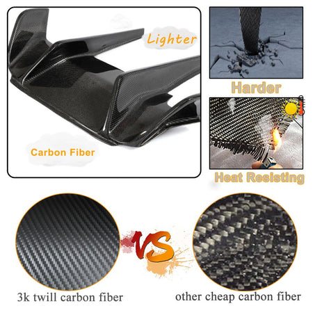 Carbon Fiber Rear Diffuser Compatible with BMW 6 Series F06 F12 F13 M6 2Door 4Door 2012-2018 Lower Bumper Lip Spoiler Body Ki
