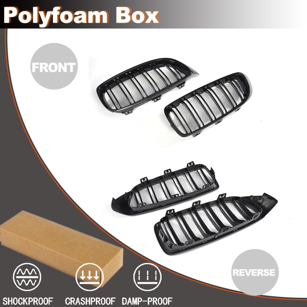 F32 Front Grille Compatible with BMW 4 Series F32 F33 F36/M3 F80/M4 F82 F83 2014-2019 ABS Auto Bumper Kidney Grill Cover Body