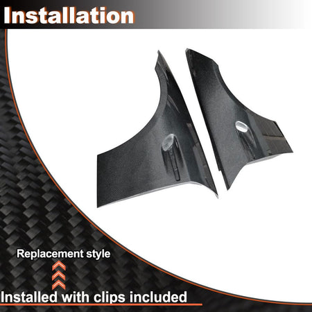 Carbon Fiber Side Fender Vent for BMW E90 325i 328i 330i Base Sedan 4-Door 2005-2013 Front Air Intake Scoop Cover Trim Factor