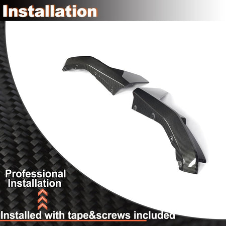 Rear Splitter for BMW 4 Series G82 M4 Coupe 2-Door 2021-2025 Dry Carbon Fiber Lower Bumper Lip Winglets Vents Cover Cupwings 