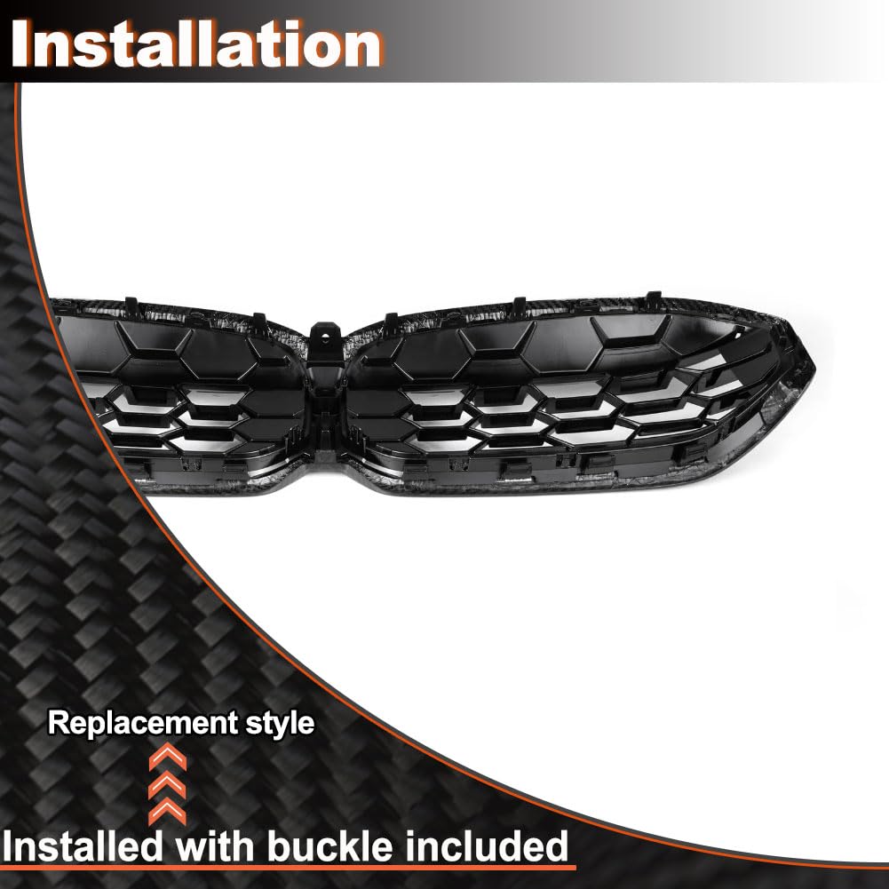 Real Carbon fiber Front Grill for BMW 3 Series G20 Sedan 320i 330iLCI 2023-2025 Front Hood Grill Grille Cover Front Bumper Ki