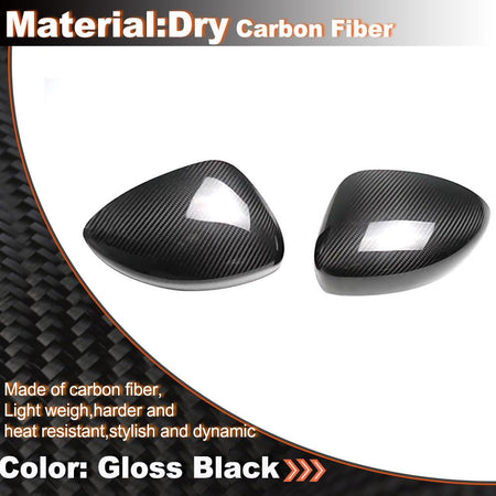 Dry Carbon Fiber Mirror Caps Compatible with Mazda MX-5 Miata MX5 2016-2024 Add on Style Side Rearview Mirror Cover Caps Exte