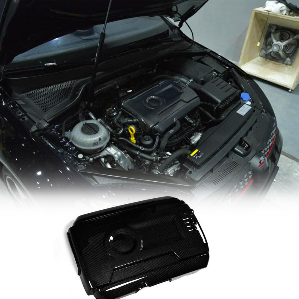 Matte Black Engine Hood Cover Trim Compatible with Volkswagen VW Golf 7 MK7 GTI R Hatchback 2014-2017 Fiberglass Engine Bonne