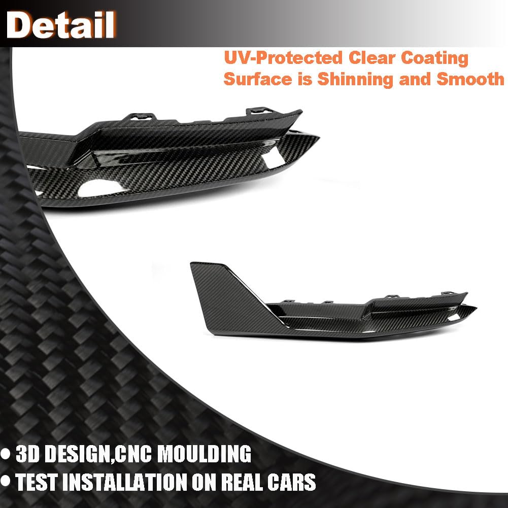 Rear Splitter for BMW 4 Series G82 M4 Coupe 2-Door 2021-2025 Dry Carbon Fiber Lower Bumper Lip Winglets Vents Cover Cupwings 