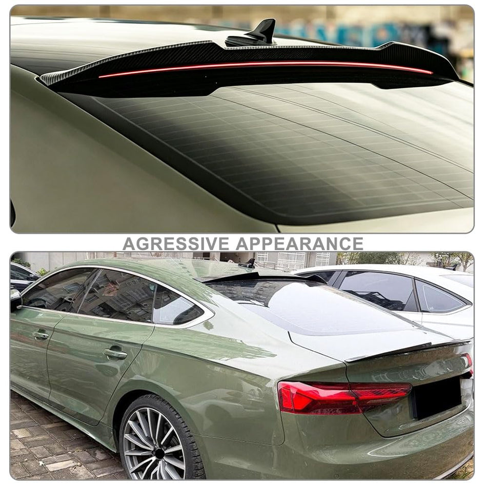 A5 Carbon Look Roof Lip for Audi A5 S5 RS5 F5 4-Door Sportback 2017-2024 | Rear Trunk Roof Spoiler ABS Carbon Fiber Look Raci