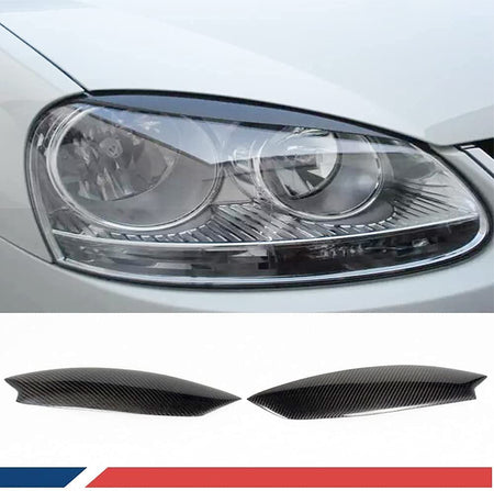 Carbon Fiber Car Front Headlamps Eyelids Headlight Eyebrows 2005-2009