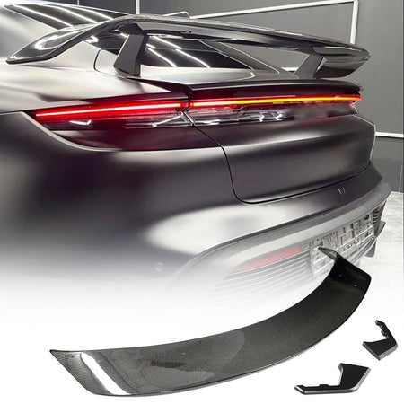 Real Carbon Fiber Trunk Spoiler Compatible with Porsche Taycan 2019-2024 Racing Rear Wing Spoiler GT Power