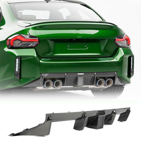 Dry Carbon Fiber Rear Bumper Diffuser for BMW G87 M2 Coupe 2022 2023 2024 | Low Bumper Lip Spoiler Lightweight Exhaust Diffus