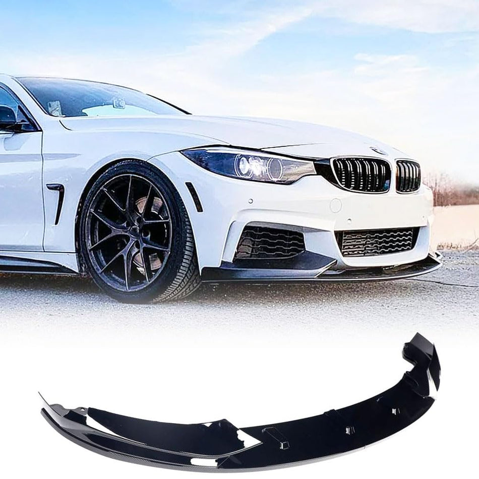Gloss Black Front Bumper Lip Compatible with BMW 4 Series F32 F33 F36 M Sport 2Door 4Door 2014-2019 420i 428i 435i 440i Chin 