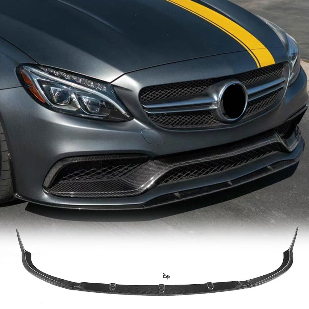 Carbon Fiber Spoier&Front Bumper Lip Fits for Mercedes Benz C Class C205 A205 C63 AMG 2Door 2015-2018 Chin Spoiler Splitter P